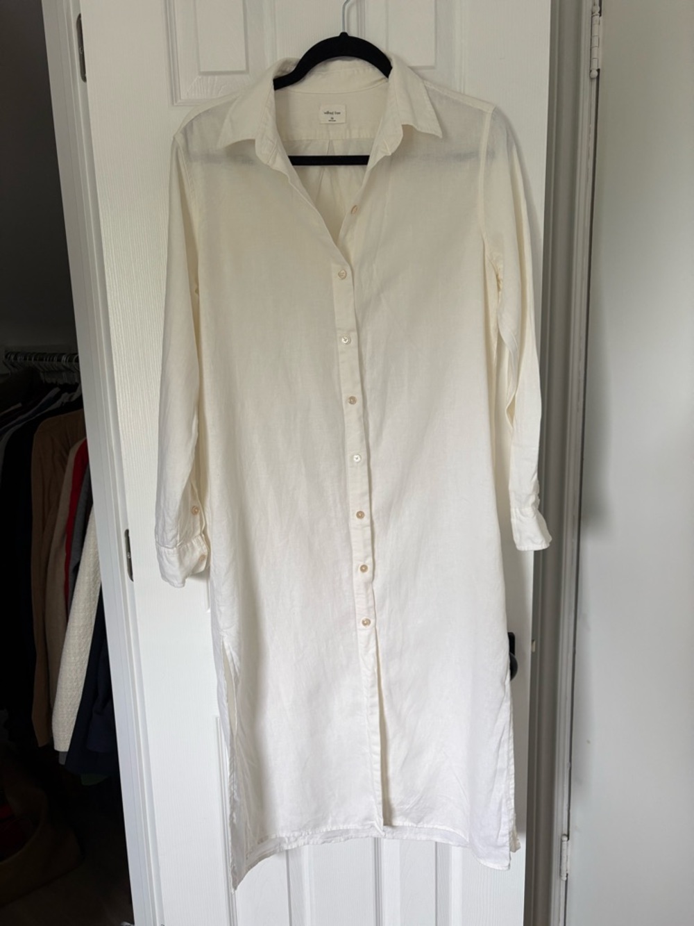 Aritzia Wilfred Free Salem Linen-Blend button down dress - size XS